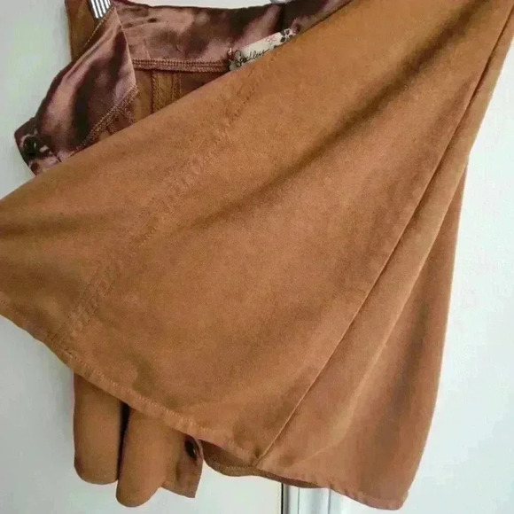Speechless Brown Duede Button Down Women's Skirt Size Large - Picture 7 of 7